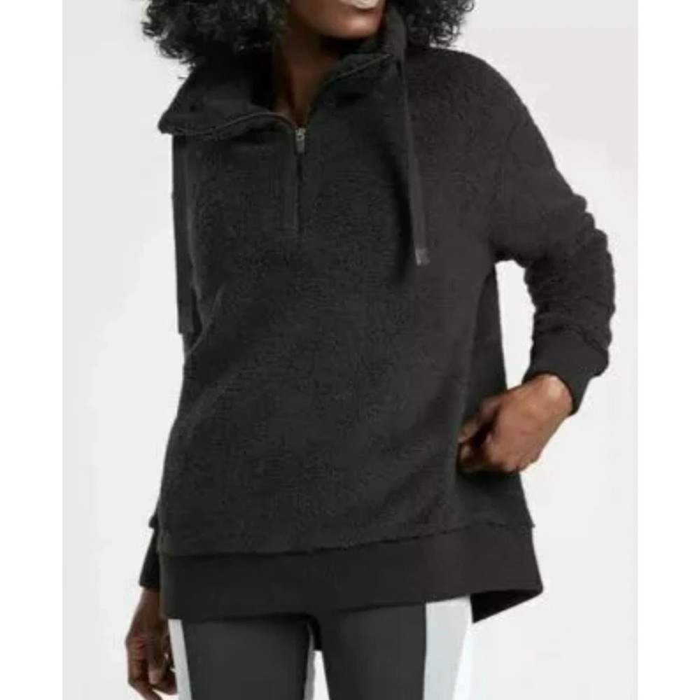 ATHLETA Talus Sherpa Half Zip, Black Small